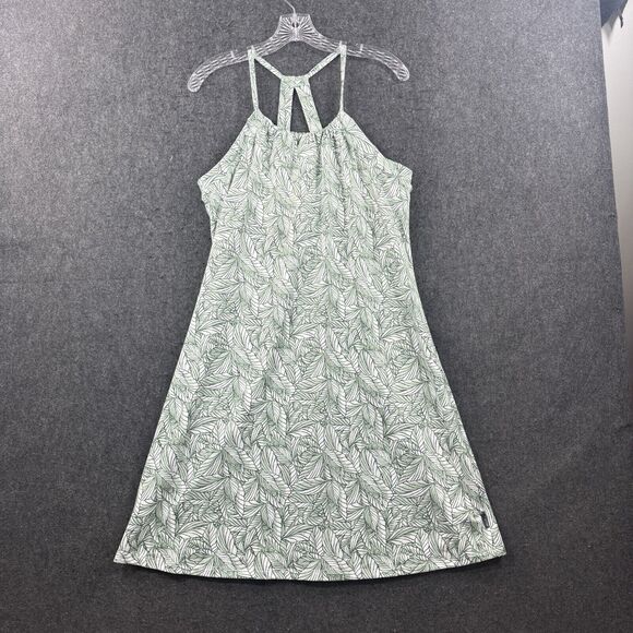 Eddie Bauer Dresses & Skirts - Eddie Bauer Harmony Dress Women's Large Green White Tropical Built in Bra